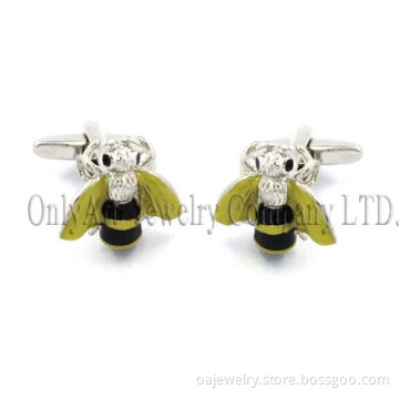 Cute and Lovely Enamel Bee Cuff Links (OACL0528)